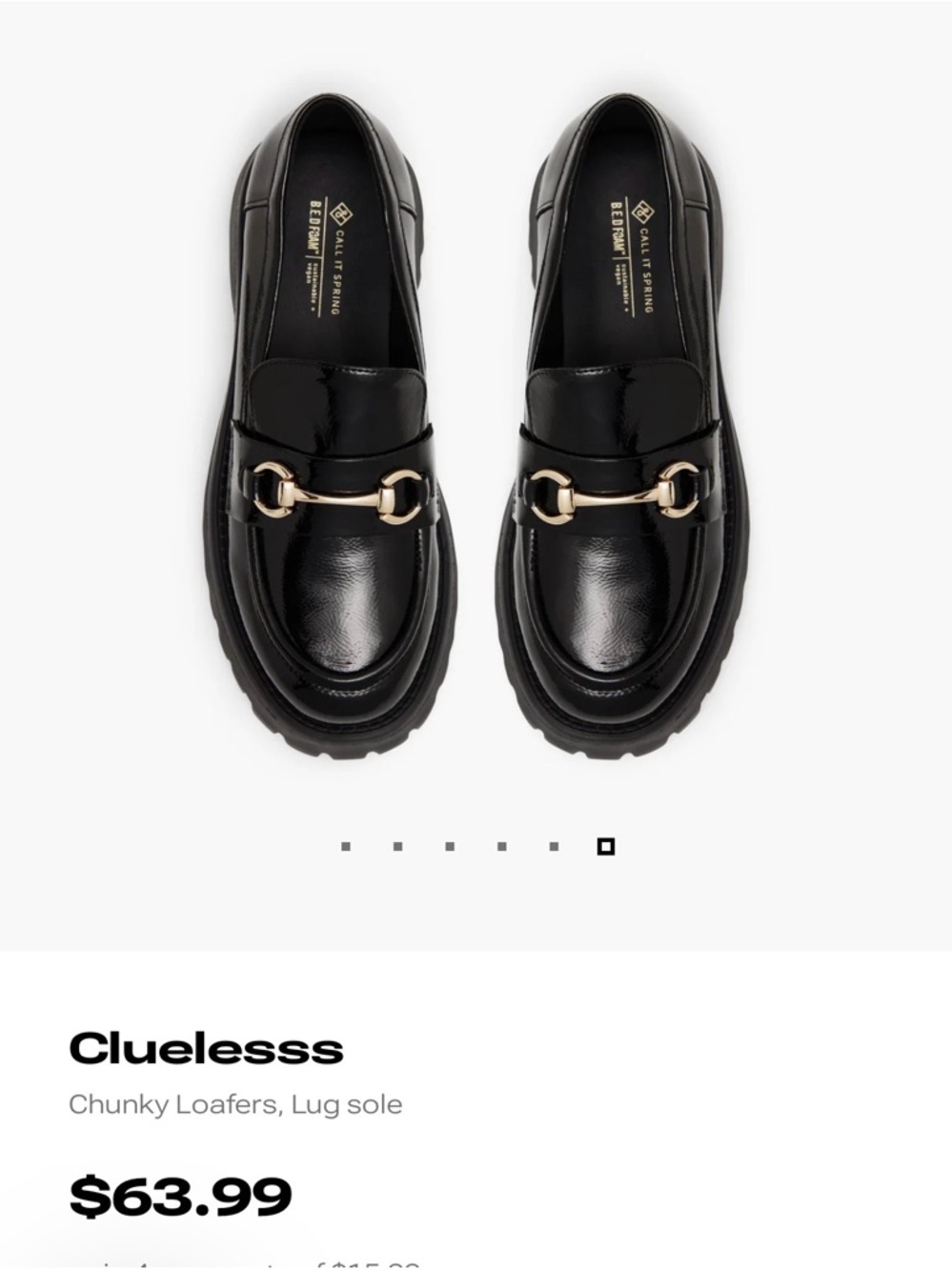 Black loafers with lug soles